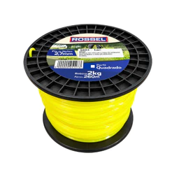 Bobina Fio Nylon Roçadeira 2.7mm Quadrado 260 Metros Resistente 2Kg Rossel