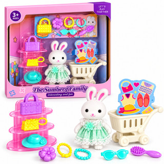 Casinha de Coelha Brinquedo Infantil Feminino Acessórios Casinha Coelhinha Compras Penteadeira Piano
