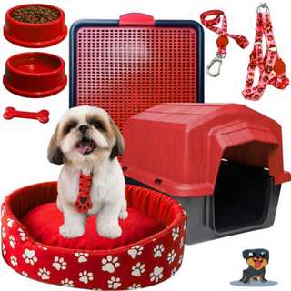 Kit Cachorro Completo Cama Pet Casinha N2 Sanitário Canino Pequeno Porte