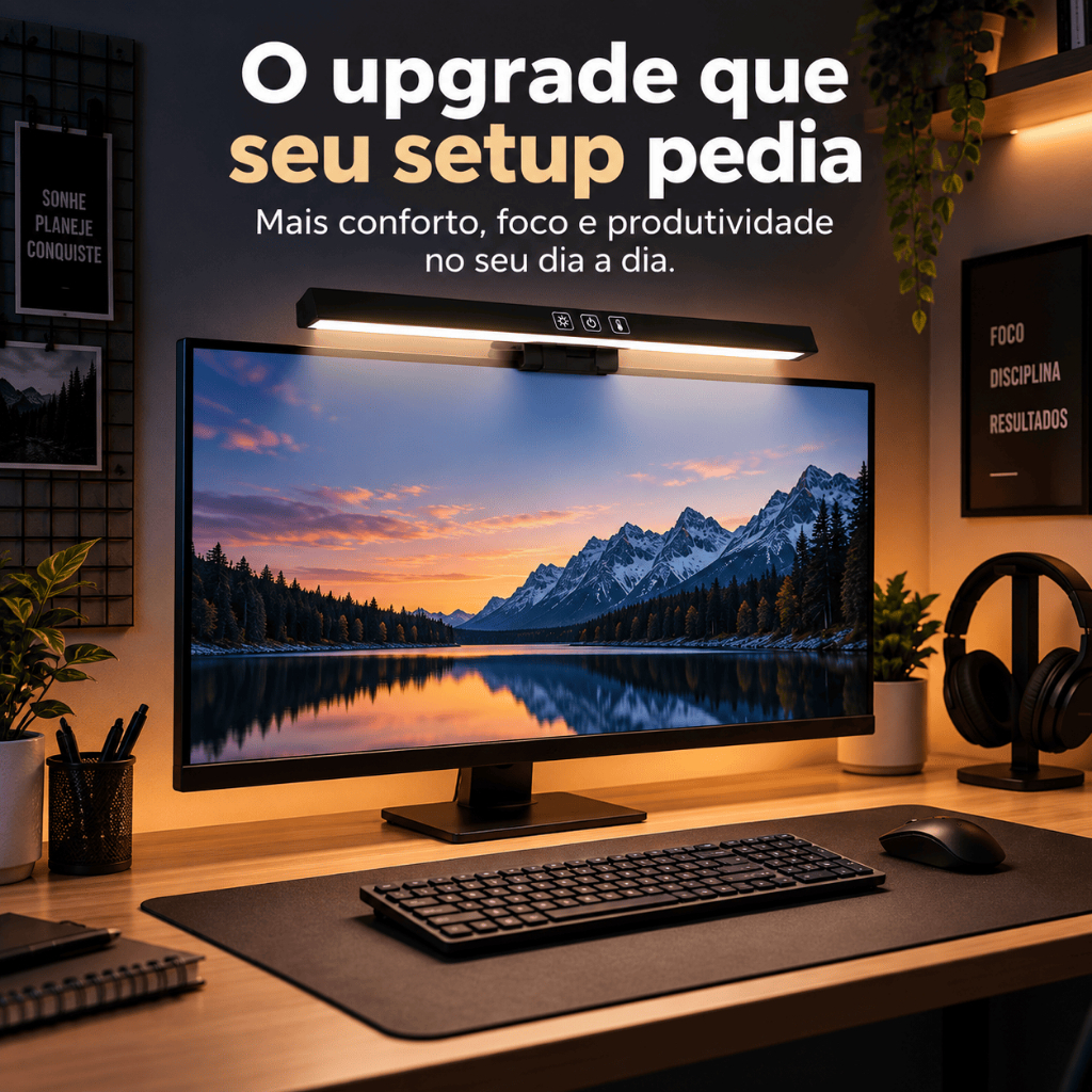 Luminária Led Monitor Barra Ajustável Intensidade Iluminação CHEF D · foto 2