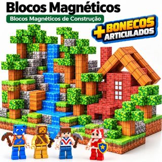 Blocos Magnéticos Construção De Montar Até 384 Peças Cubo Brinquedo Infantil Educativo Me…