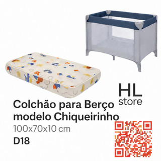 Colchão Berço Chiqueirinho cercadinho Desmontável 100x70x10cm