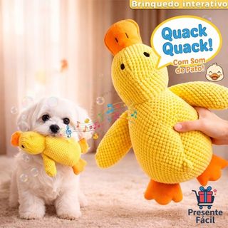 Brinquedo Pelúcia Interativo Resistente Som Pato Morder Brincar Cães Cachorro Pet 2 Tamanhos