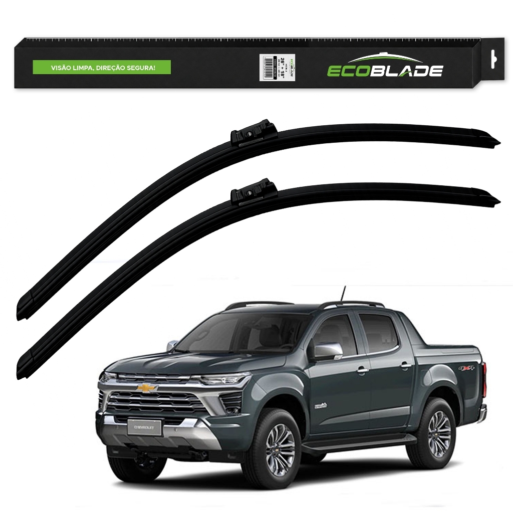 Par de Palhetas Ecoblade Limpador Parabrisa Dianteiro Vidro de Carro Automotivo Alta Durabilidade Encaixe Perfeito