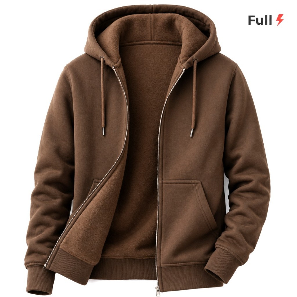 Moletom Canguru Flanelado Com Capuz Zíper Bolso Cordão Blusa De Frio Masculino Feminino Unissex Inverno Lançamento 2026
