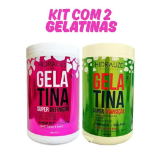 Kit2 Gelatina Super Definiçao Hidralize 1Kg - Cabelos Cacheados 1Kgg