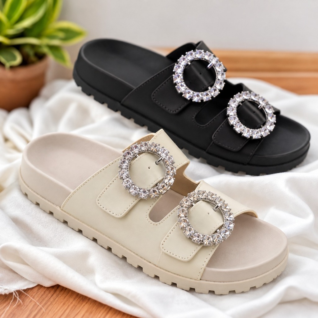 Sandália Original Feminina Moleca Plataforma Birken Confortável Papete Flatform Confortavel