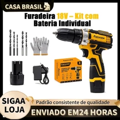 Parafusadeira 48V/18V Recarregável Profissional C/ 1 ou 2 Baterias, Maleta e Acessórios Completos