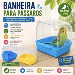 Banheira Externa Italiana ou Comedouro Chão Limpo - Passaros Aves Diversas