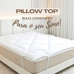 Pillow Top Solteiro Casal Queen King 400 Fios Toque de Algodão Macio e Confortável