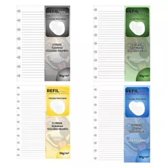 Refil Caderno de Discos 90g Pautado Com Linhas Medio Grande B5 8 9 e 10 Furos Inteligente Recarga