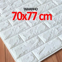 27 Placas 3D Tijolo Branco Adesivo Autocolante Decoração à Prova D'água