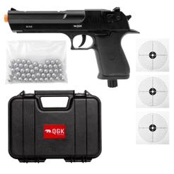 PISTOLA PAINTBALL DESERT .50 HOME DEFENSE 328FPS 13,5J QGK + CASE + ESFERAS + ALVOS