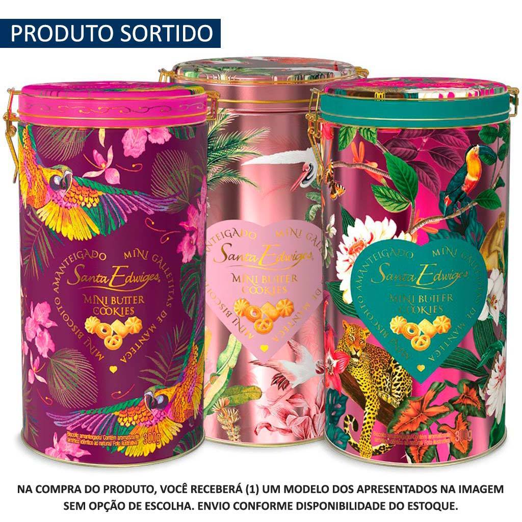 Lata Lembrança Presente Colecionável Mini Biscoitos Amanteigados Fecho 300g Unidade - Santa Edwiges