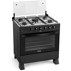 Fogão Delicato Plus 5 Bocas com Forno 84 Litros Mesa Inox Mega Chama e Acendimento Automático Clarice