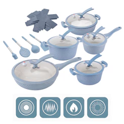 Jogo Panelas 18 Peças Antiaderente Conjunto Kit Frigideira Caçarolas Cozinha Completa Mesa Posta