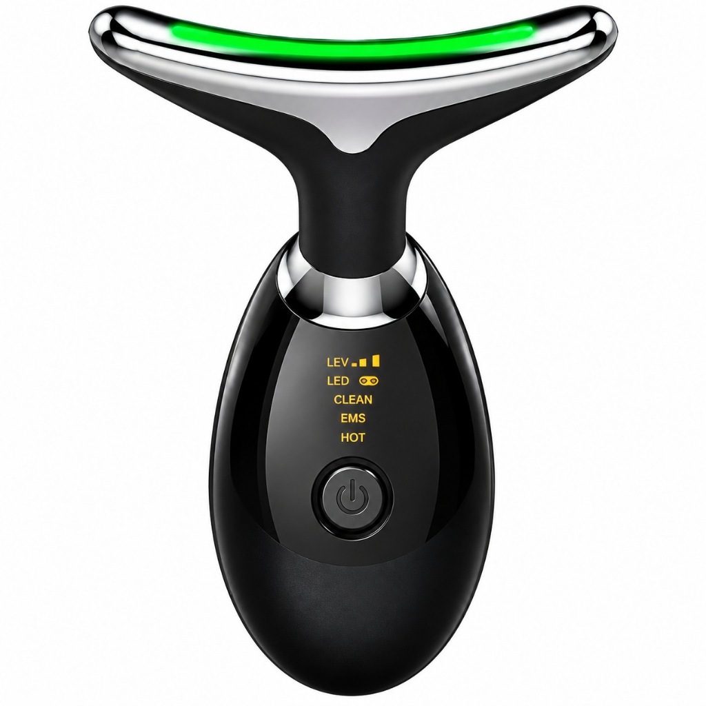 Massageador Facial E Pescoço Led Ems Antienvelhecimento Golfinho.