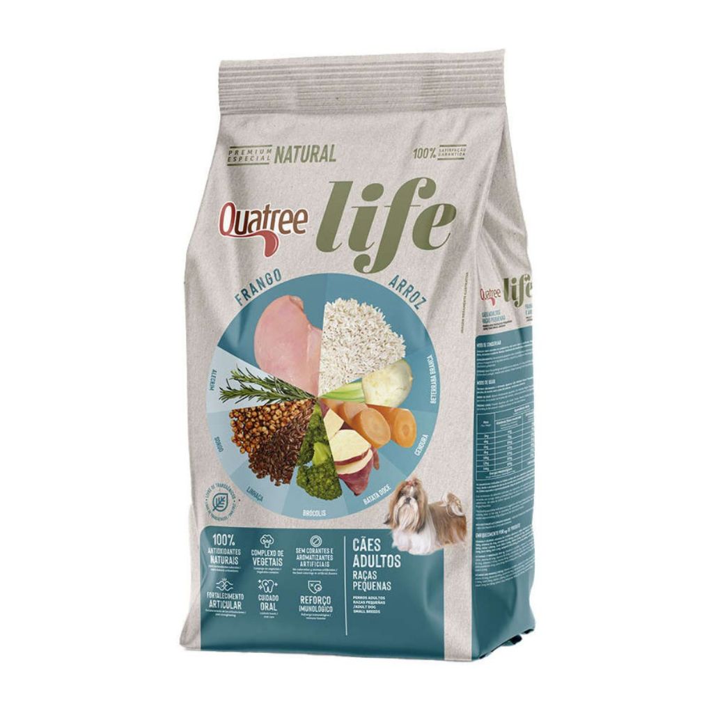 Ração Quatree Life Para Cães Adultos Raças Pequenas 3kg Frango e Arroz