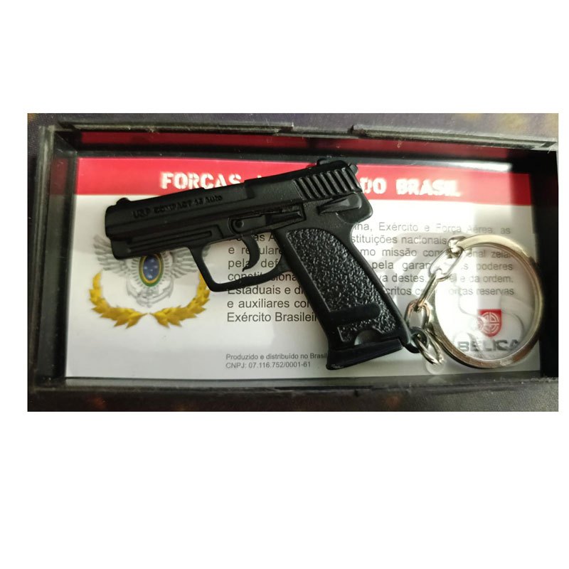 Chaveiro Pistola Usp Compact .45 Bélica Airsoft Colecionador Preto