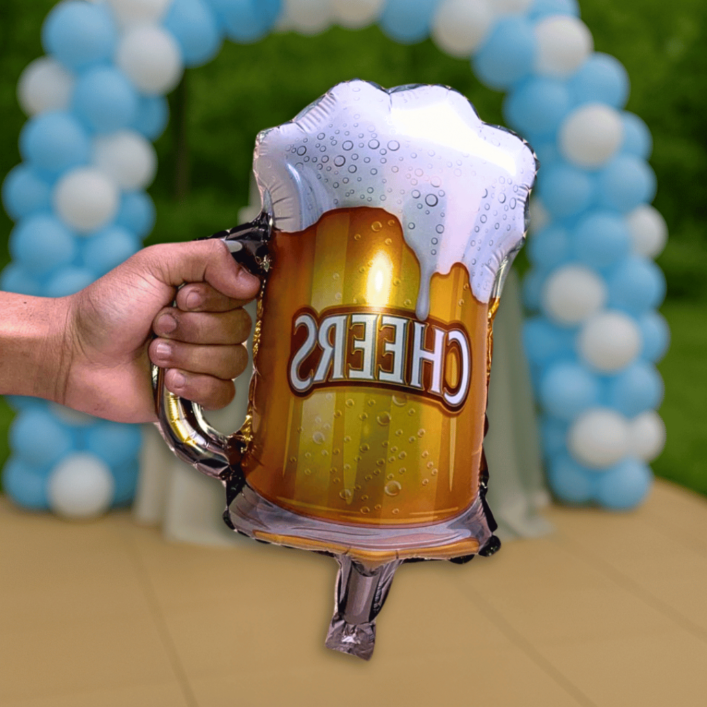 Kit 5 ou 10 Unidades Balão Metalizado Caneca de Chopp 40cm Festa Boteco Churrasco Decoração