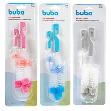 Escova para Mamadeira com Escova BUBA 3 Cores