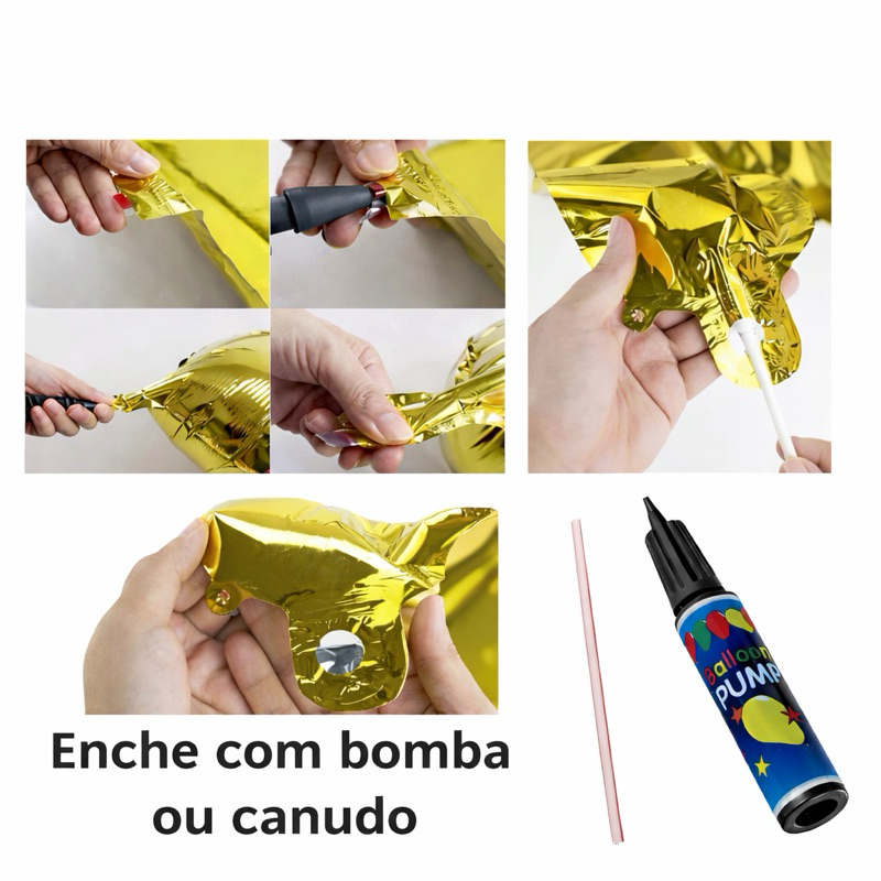 Kit 6 Balão Palhaço Plim Plim Metalizado +Número Festa Infantil