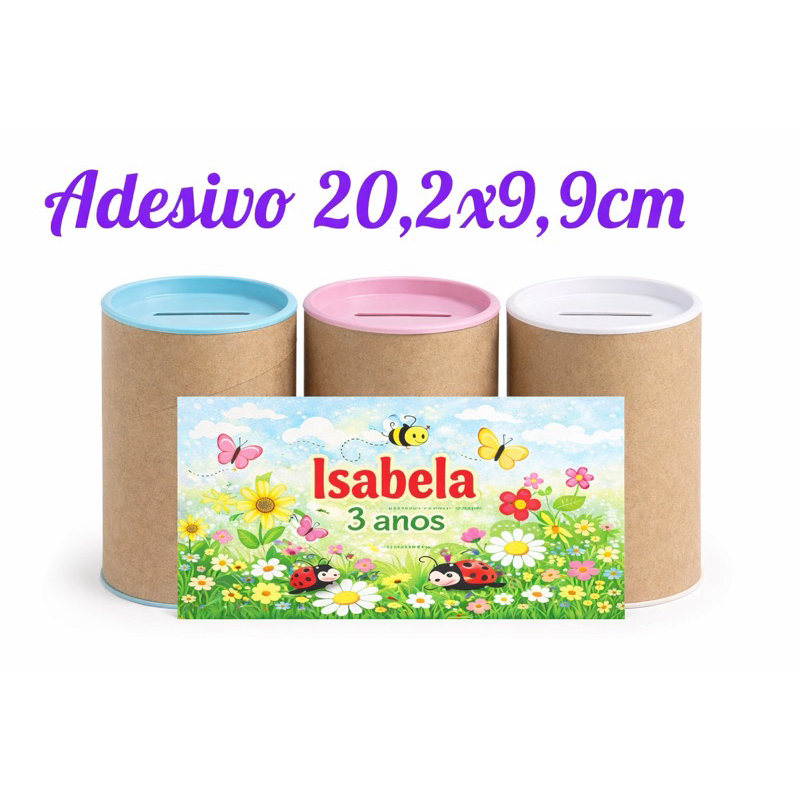 Cofre Personalizado Infantil | Cofrinho Lembrancinha Aniversário | Tubolata 9,5x6 cm Qualquer Tema