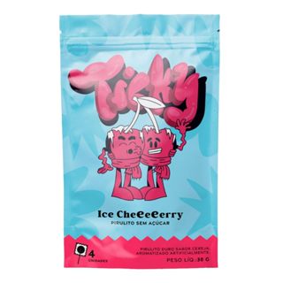 Ticky Pirulito Zero Açúcar - Sabor Cherry Ice - Pouch com 4 Unidades em Oferta na Shopee