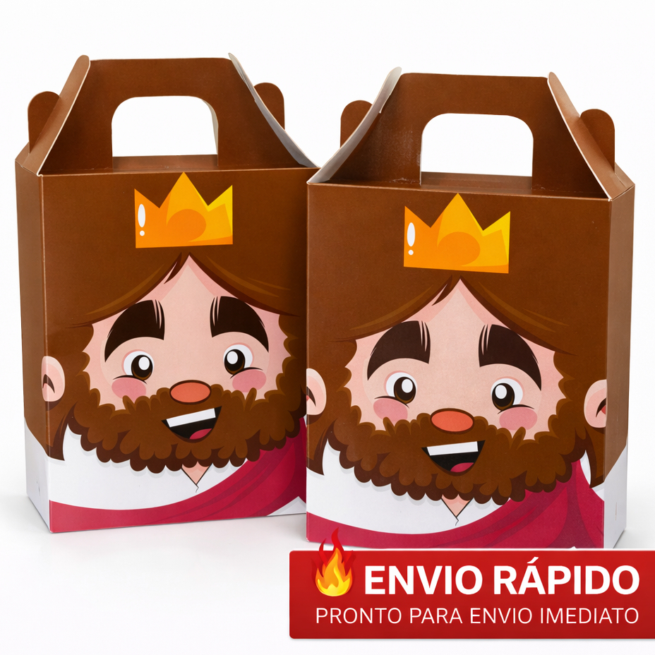 Caixinhas Maletinha Surpresa Personalizada Jesus | Lembrancinha Festa Infantil Pegue e Monte