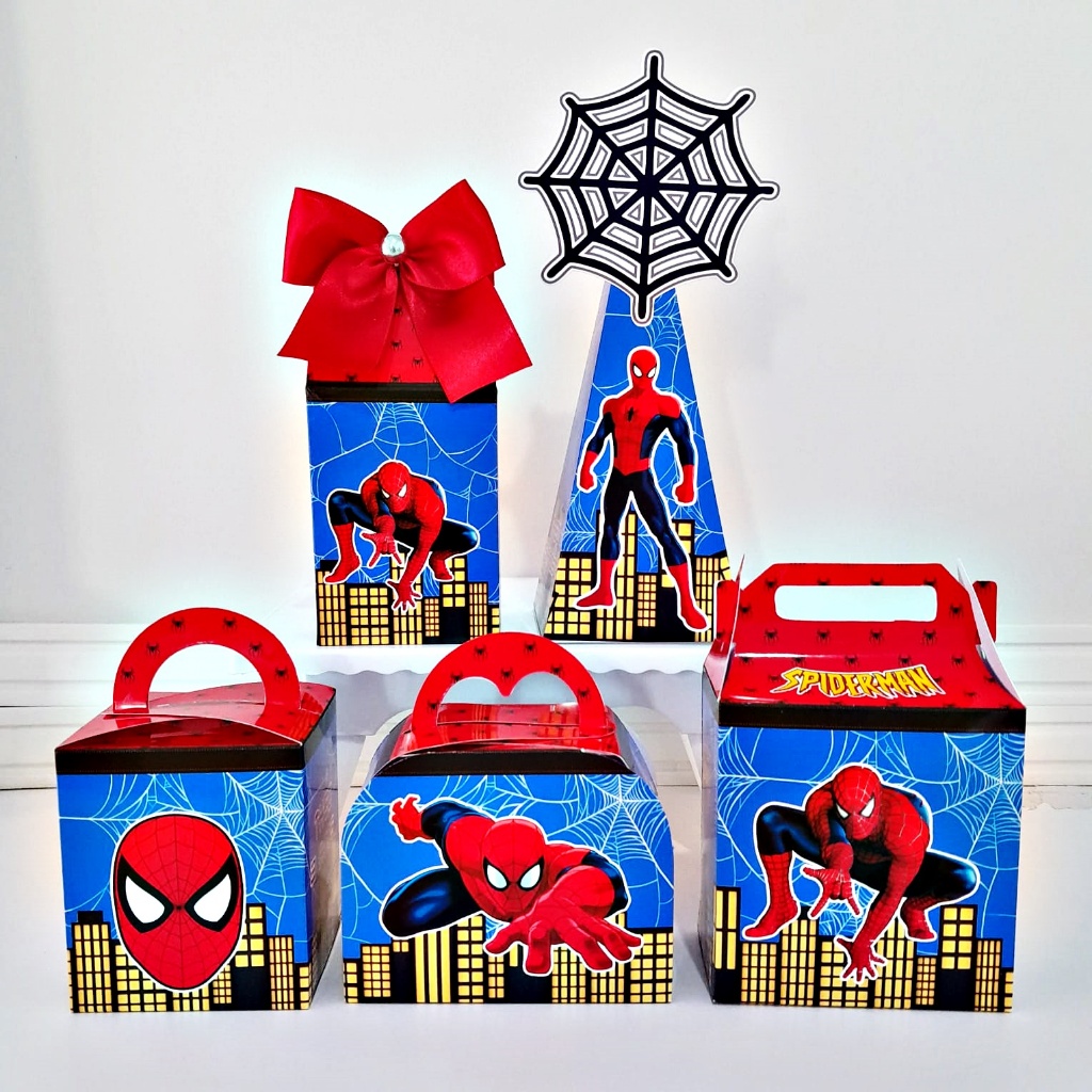 kit festa personalizado homem aranha caixinha lembrancinha mimo para festa