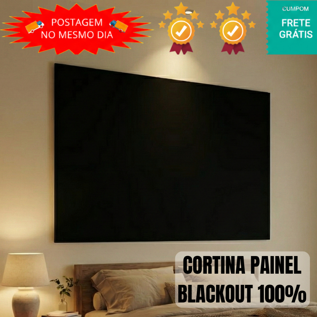 CORTINA PAINEL BLACKOUT 100% COM VELCRO AUTOCOLANTE SALA QUARTO COZINHA ESCRITÓRIO PROTEÇÃO SOLAR