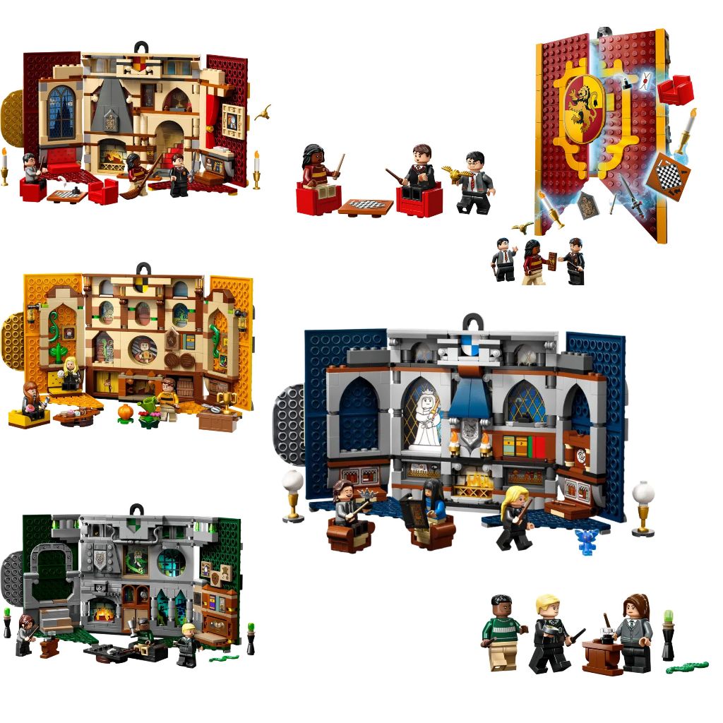Blocos De Montar Bandeiras Das Casas Do Harry Potter Corvinal Grifinória Lufa Lufa Sonserina