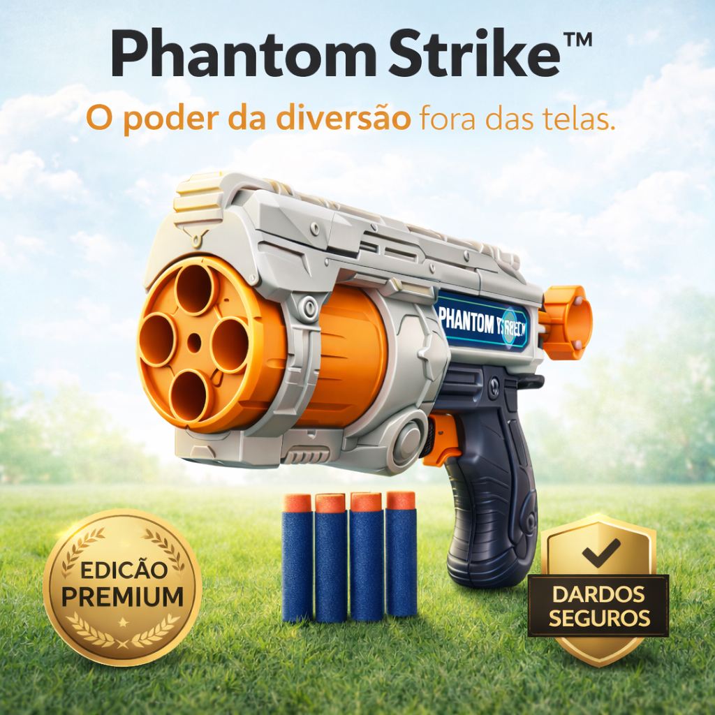 Arminha Nerf Infantil Lança Dardos 12 Peças Phantom Strike Brinquedo Seguro Criança