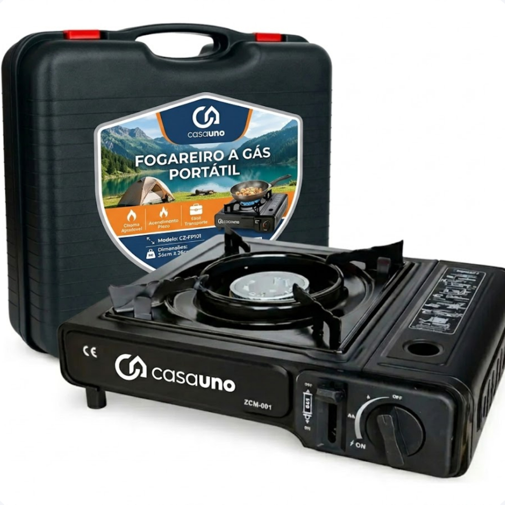 Fogareiro A Gás Para Camping Pesca Fogão Portátil 1 Boca Com Maleta Para Aventura Trilha Casa Uno em Oferta na Shopee