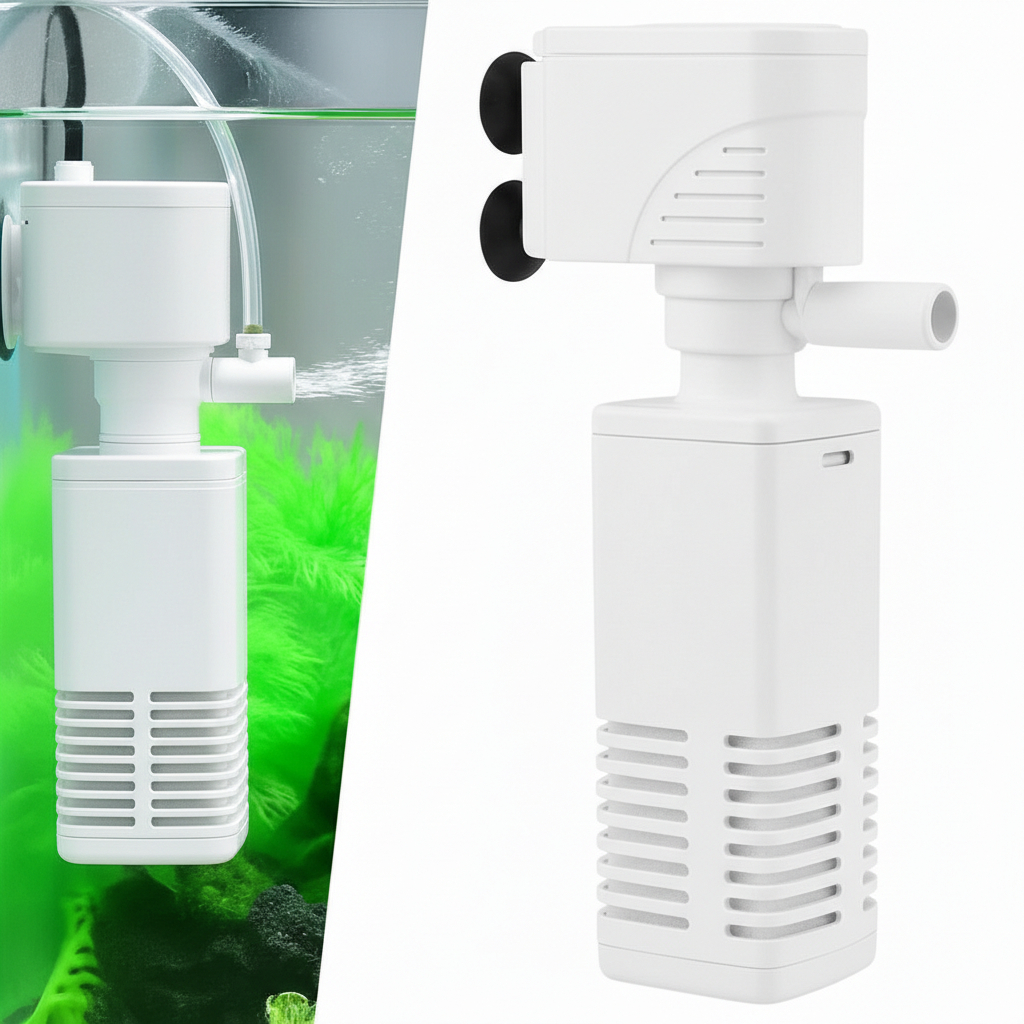 FILTRO INTERNO AQUARIO 400L/H SUBMERSO COM BOMBA AERADOR DE OXIGENIO PARA AQUÁRIOS ATÉ 40L