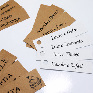 Tags Etiquetas Kraft Personalizadas 2x7cm – Nome, Frase ou Logo em Oferta na Shopee