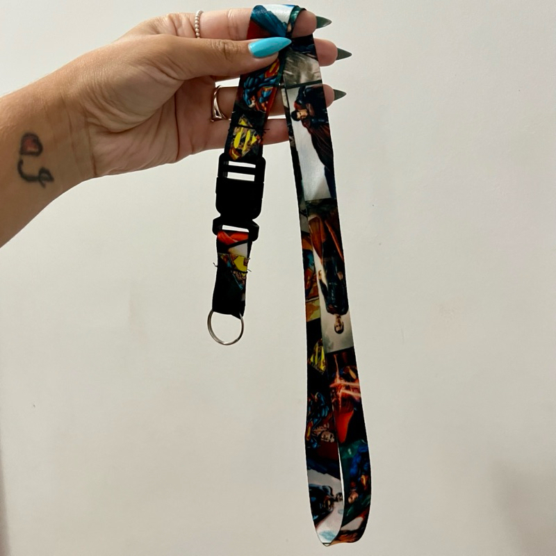Cordão Tirante Super Homem Chaveiro Engate Rápido