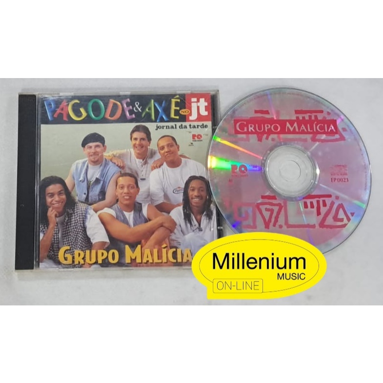 CD Grupo Malícia  Pagode E Cafuné Versão Pagode & Axé No JT 1995 Original Gravadora Colecionador Ótimo Estado
