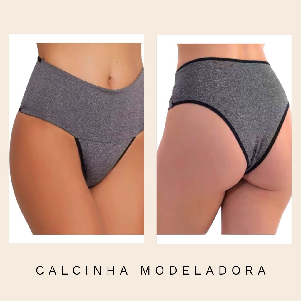 Kit 3/4/5 Calcinhas Fitness Cós Alto Calcinha Seca Barriga Calça Cintura Alta Modeladora