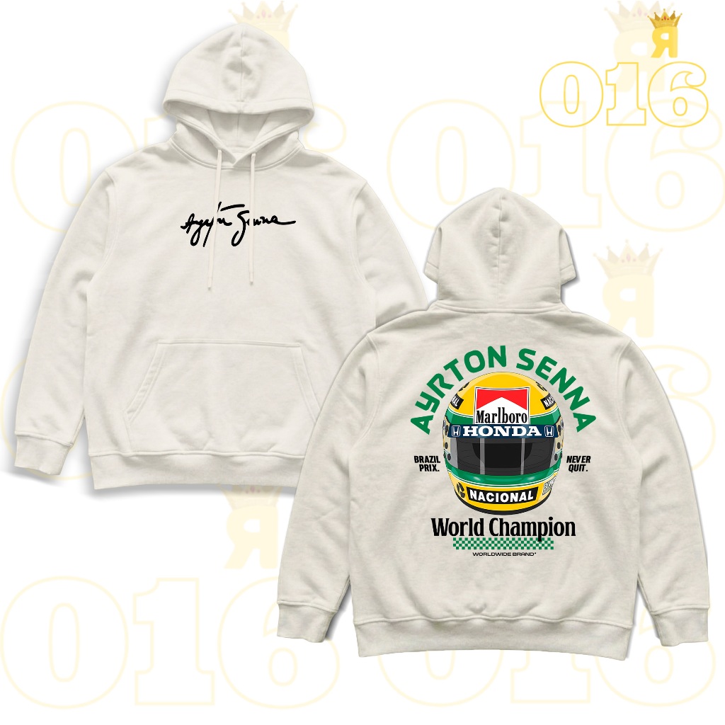 Moletom Premium Capacete lenda Brasil Honda Marlboro World Champion Streetwear Algodão Formula 1