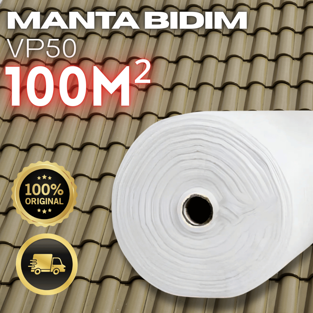 Manta Bidim 100m Geotêxtil Para Telhado Laje Marquise Cobertura Drenagem Proteção Contra Infiltração