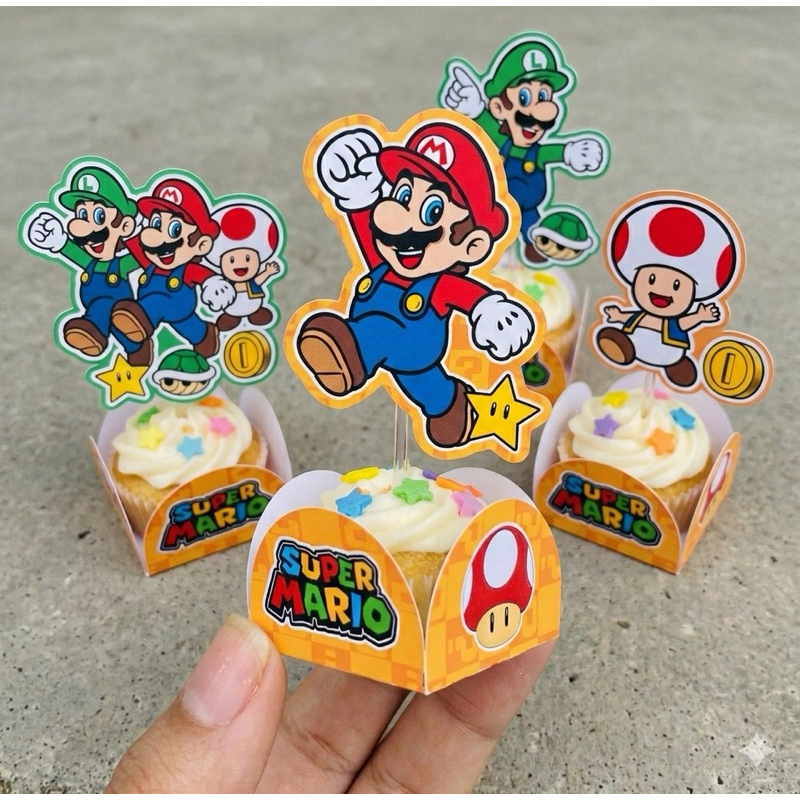 ENVIO RÁPIDO-Toppers para Docinhos SUPER MARIO