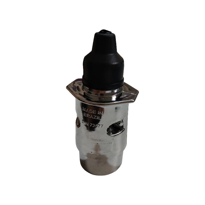 Tomada Plug Macho 6 polos cromada para carretinha reboque