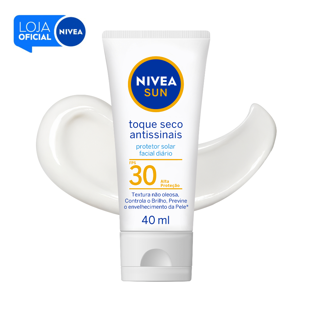 NIVEA SUN Protetor Solar Facial Toque Seco Antissinais FPS30 40ml BBB 26 em Oferta na Shopee
