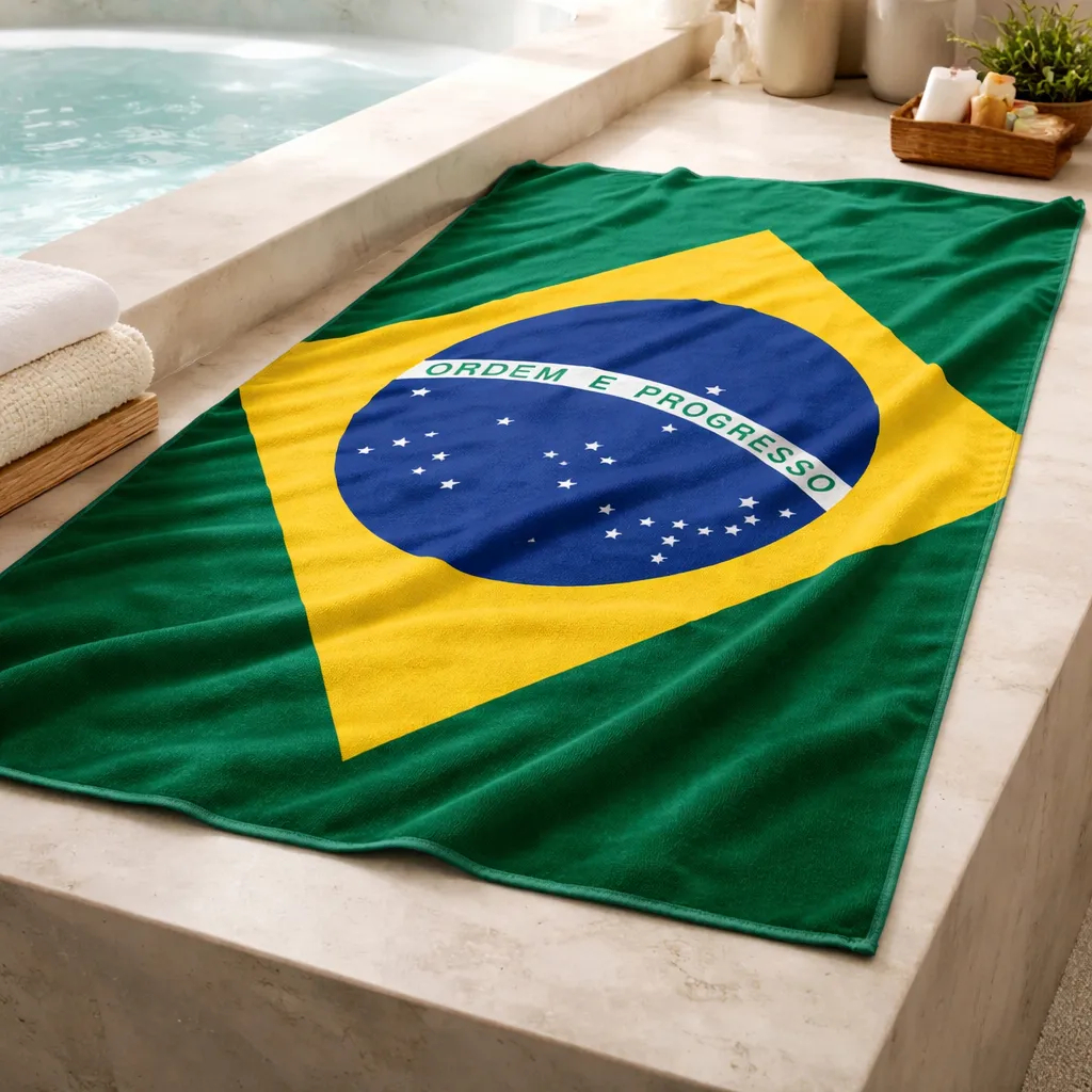 toalha de banho grande 1,40x70cm time futebol bandeira do brasil copa do mundo FIFA Word cup 2026 apoie