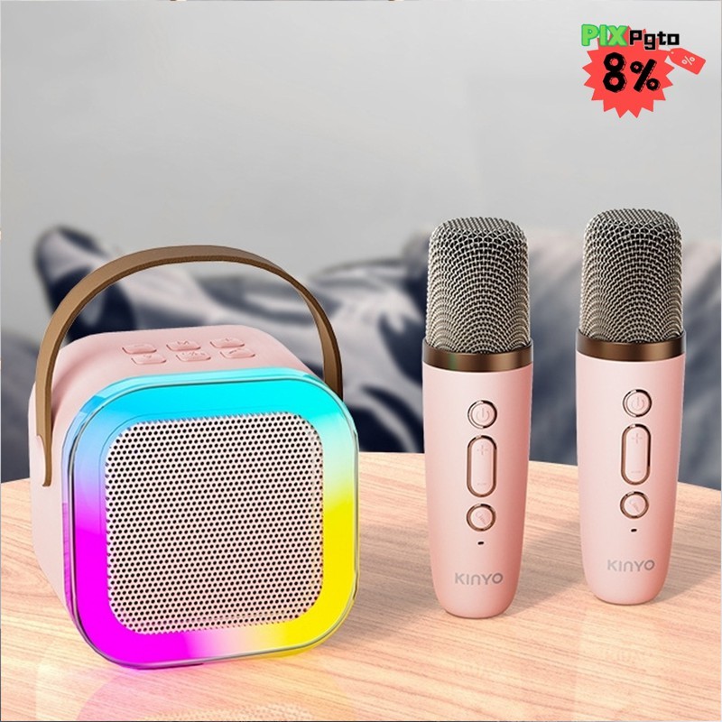 Caixa De Som C/ Microfones Karaokê Bluetooth – Brincadeiras em Família