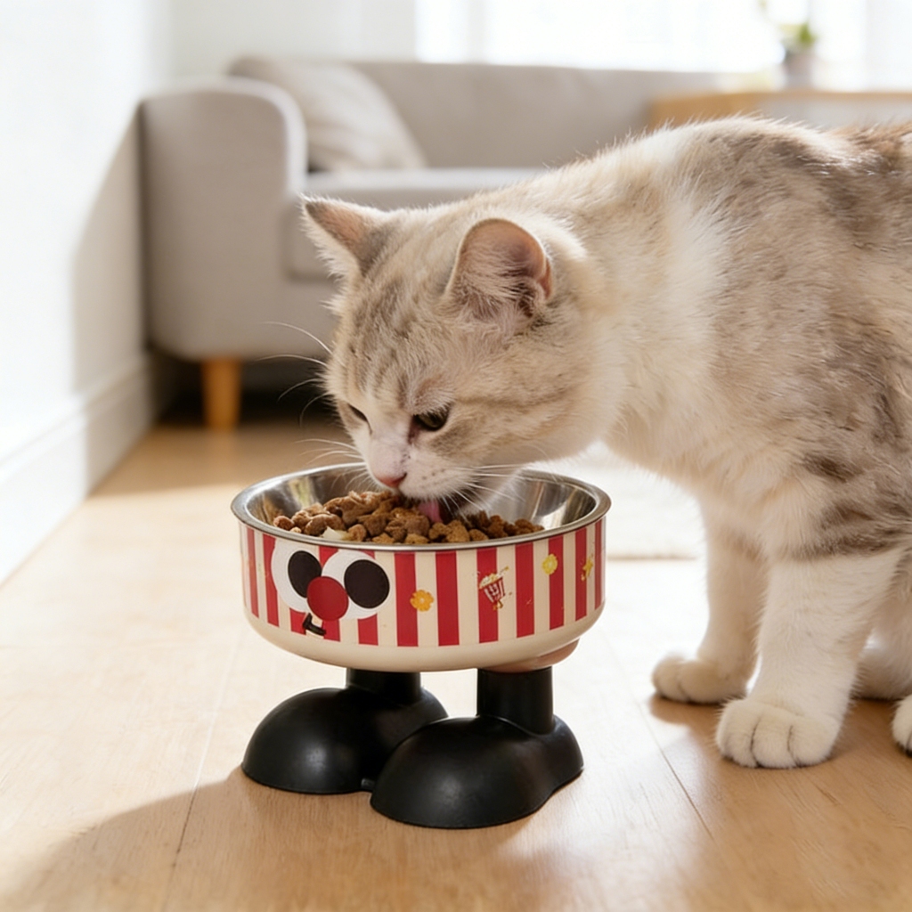 Tigelas de aço inoxidável para animais de estimação com apoio para o pescoço, ideais para gatos e cães. em Oferta na Shopee