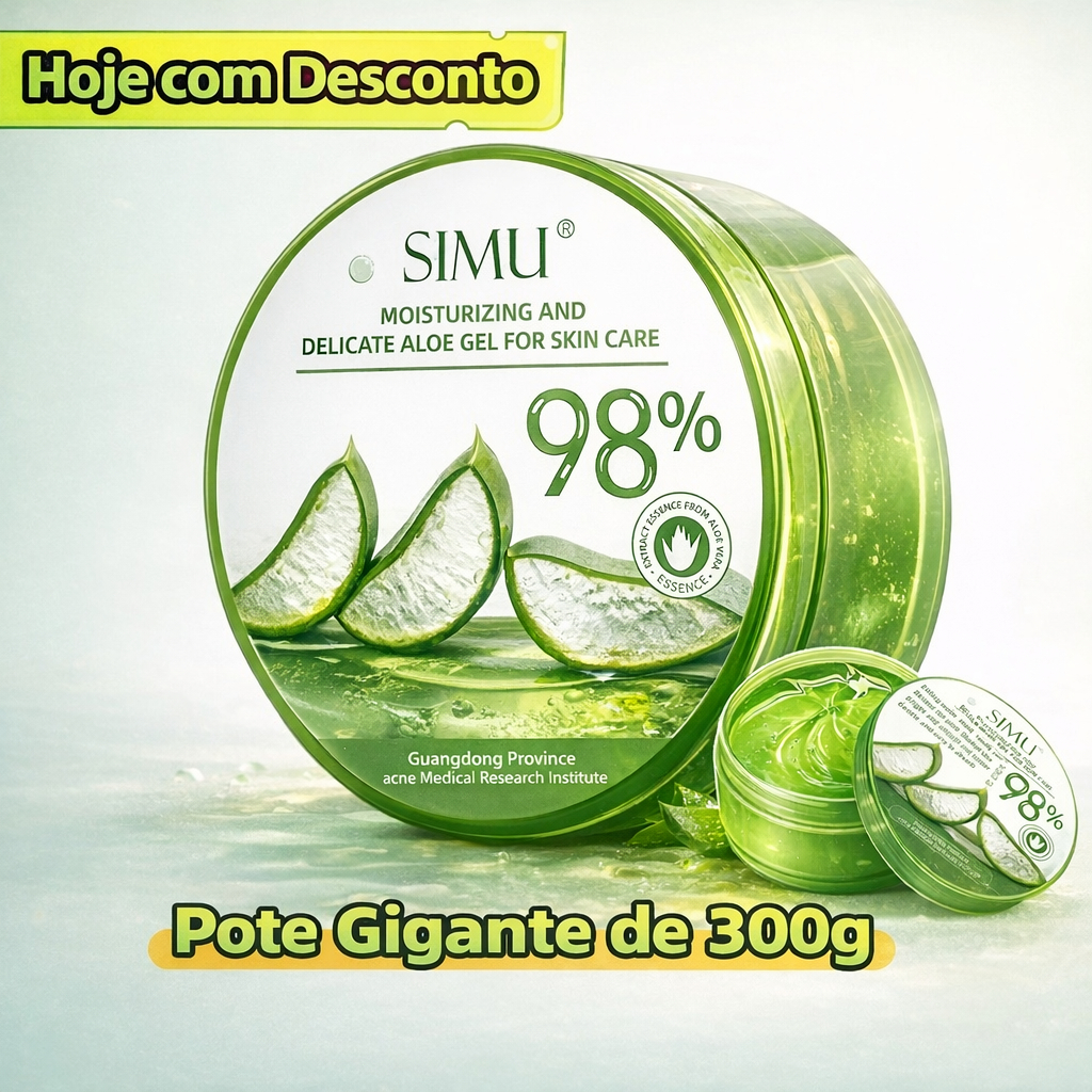 Gel de Aloe Vera e Babosa 98% 300g - Hidratante Facial e Corporal para Pele Oleosa em Oferta na Shopee