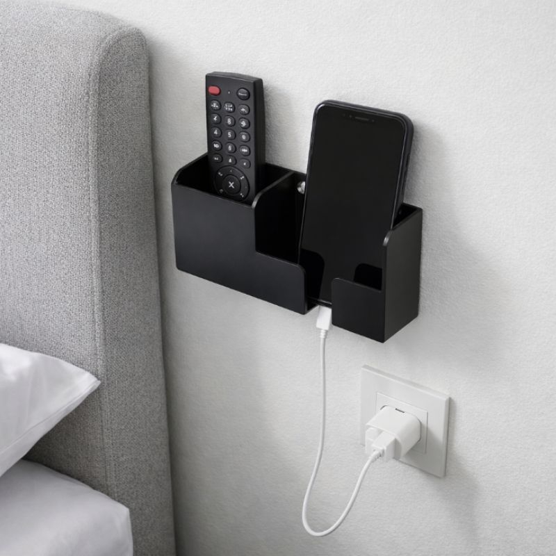 Suporte de parede para celular e controle, minimalista, controle de TV, base para celular, organizador de parede