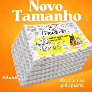 Jornal Higiênico para Cachorro Grande 84x58cm 250 Folhas Super Absorvente para Xixi Pet - 5KG